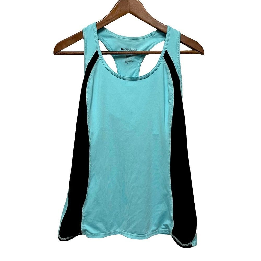 Ideology Women's Exercise Tank Top Turquoise & Black Size Small